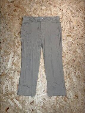 Van Heusen Studio Women's Stretch Khaki Pants Size 8 Beige Cropped Chino Slacks